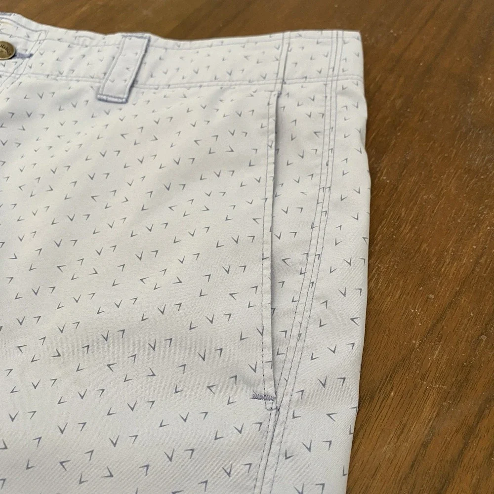 Callaway Mens Golf Shorts Blue Heathered Stretch Performance Flat Front Size 34